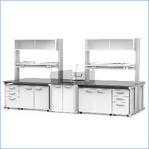 Center bench /  reagent cabinet type / center sink / moving drawer / moving cabinet